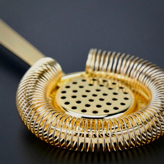Kitai™ Bent Hawthorne Strainer - Gold Finish -  210MM