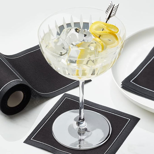Cocktail/Canape Napkin - 11cm - Black - Roll of 50
