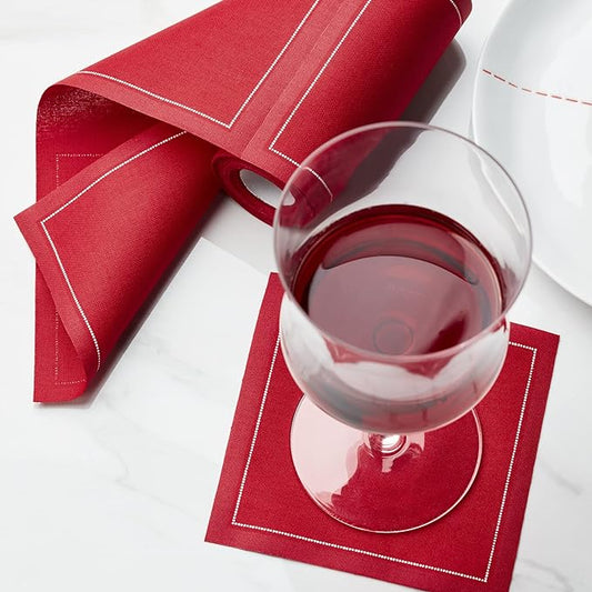 Cocktail/Canape Napkin - 11cm - Cherry Red - Roll of 100